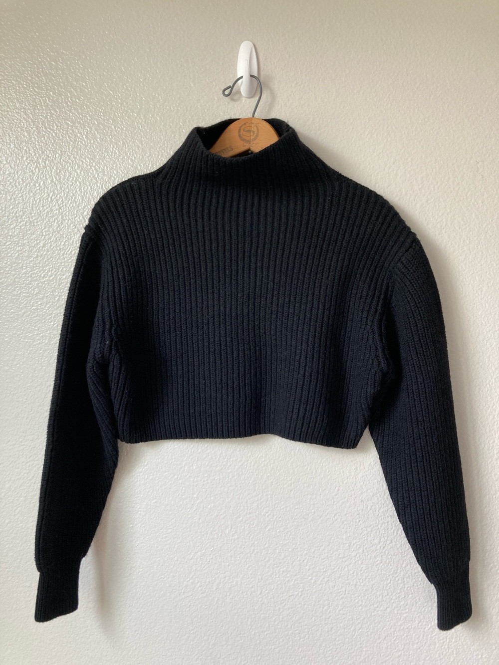 Wilfred Aritzia Montpellier Merino Wool Waist Turtleneck crop sz S